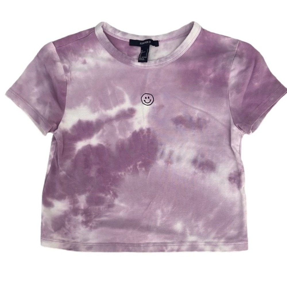 FOREVER 21 GIRLS SIZE SMALL PURPLE TIE DYE TEE